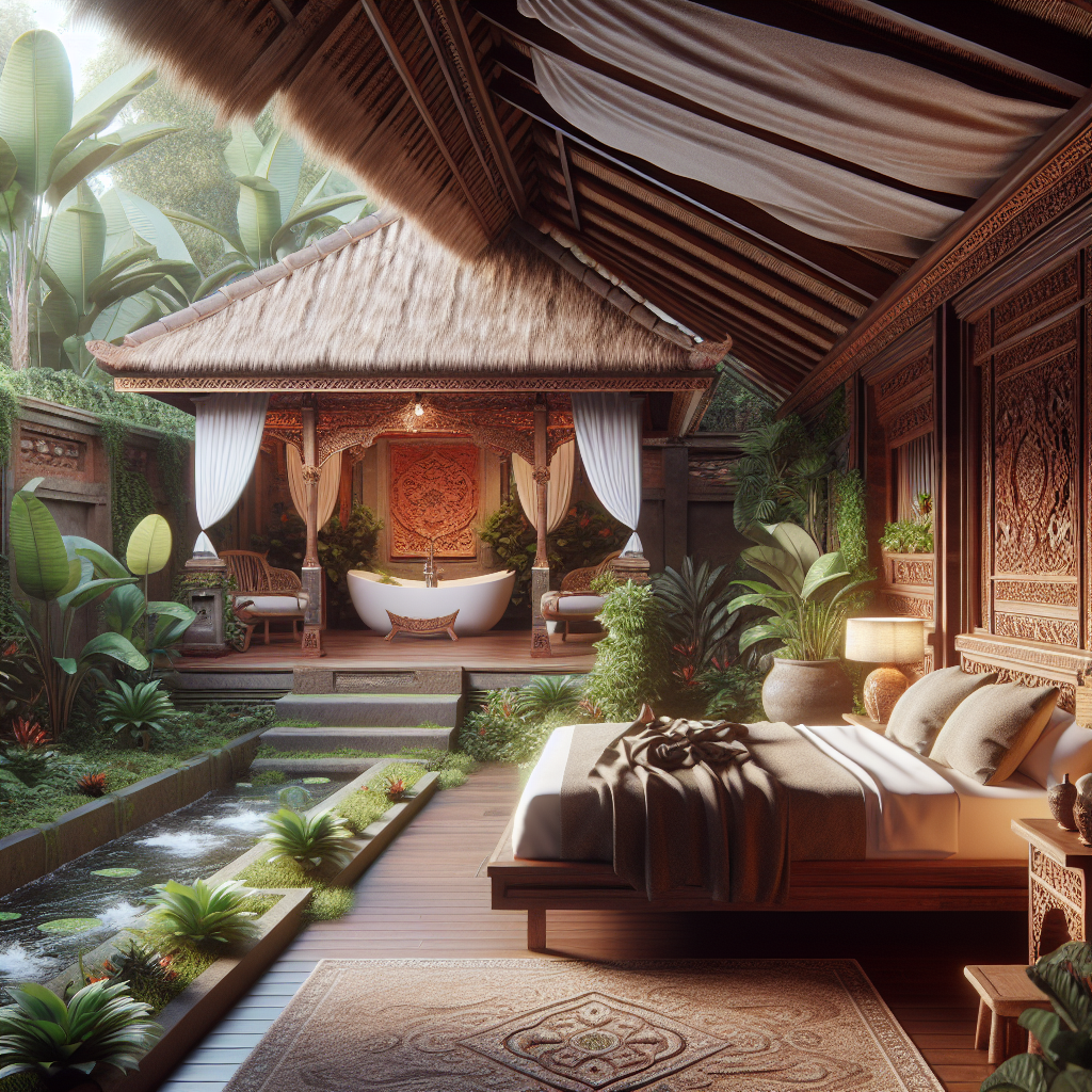finding your perfect bali basecamp: a hotel guide from someone who's been there Traditional Balinese villa bedroom with open-air bathroom and tropical plants