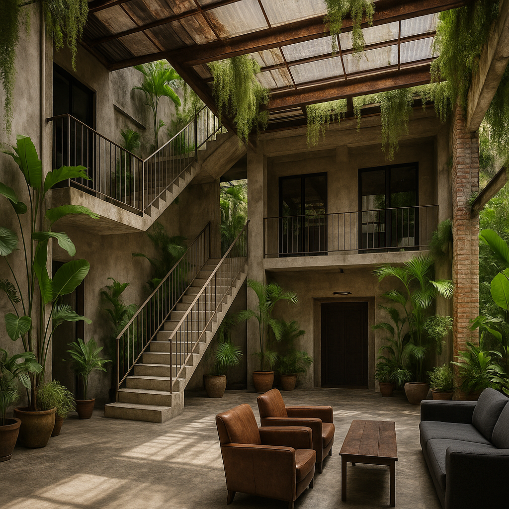 finding your perfect basecamp: a real talk guide to ipoh's hotels Industrial-chic interior with lush plants at Sekeping Kong Heng
