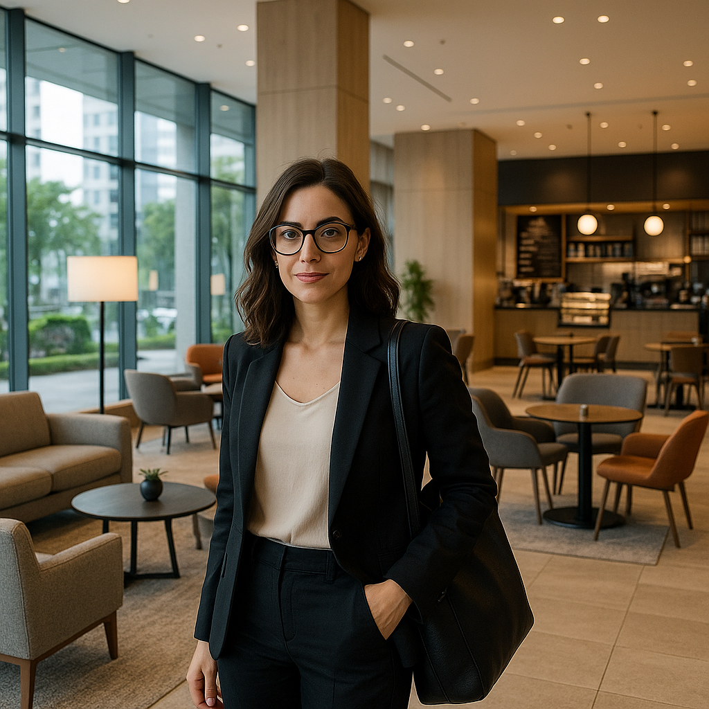 jakarta hotel hopping: finding your perfect base in indonesia's bustling capital Modern hotel lobby with comfortable seating and a small cafe