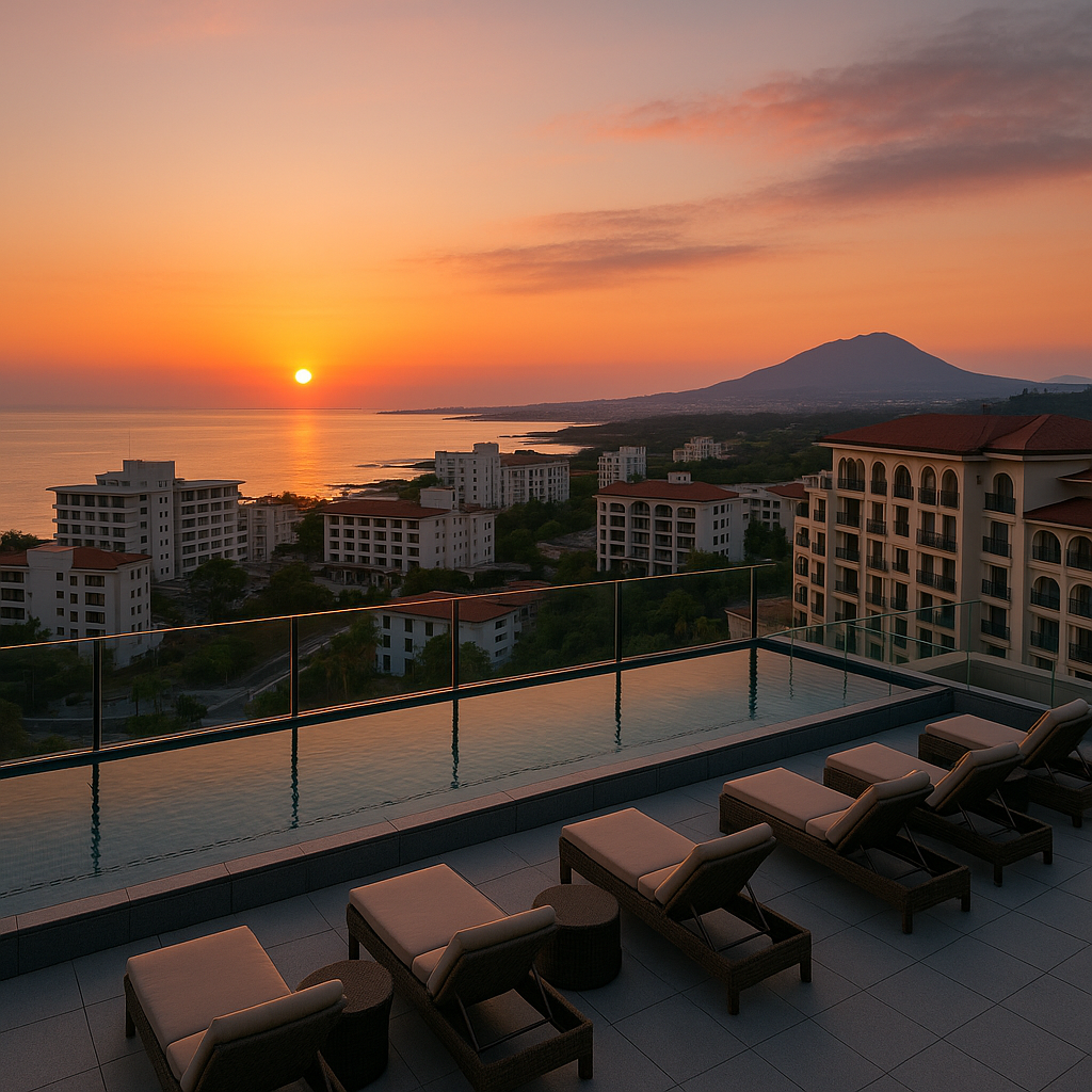 jeju island stays: finding your perfect hotel match in south korea's volcanic paradise Jeju Sunset from Hotel Rooftop