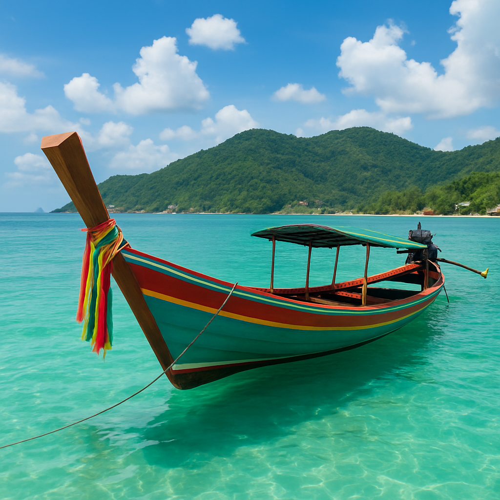 ko pha-ngan hotels: your ultimate guide beyond the full moon hype Colorful longtail boat on turquoise water