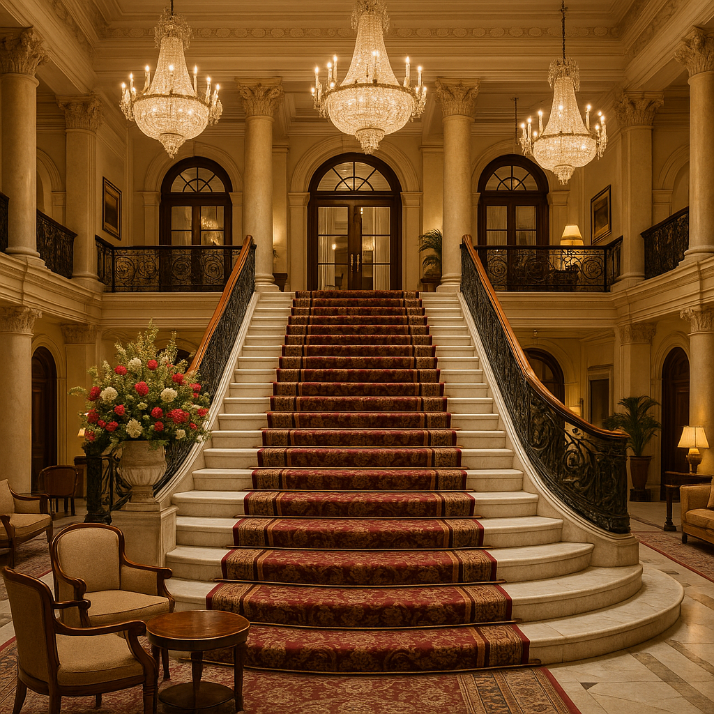 finding your perfect kolkata basecamp: a human take on the city's stay scene Luxury heritage hotel lobby in Kolkata with grand staircase