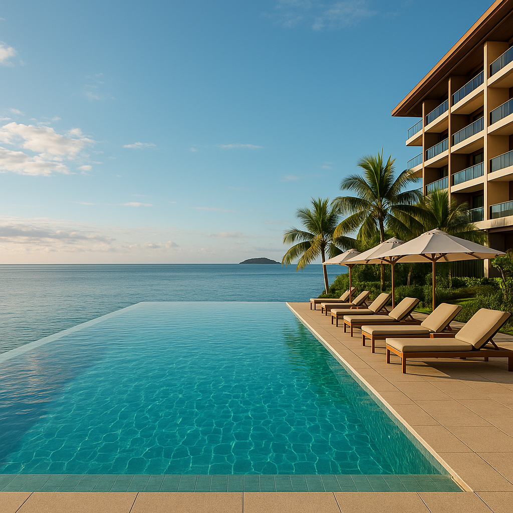 finding your perfect pad in kota kinabalu: a real traveler's hotel guide Infinity pool overlooking the ocean at a luxury resort