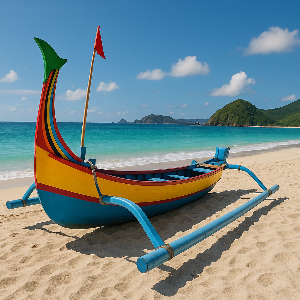 finding your perfect lombok basecamp: hotels, vibes & real talk Colorful traditional boat on the beach in South Lombok