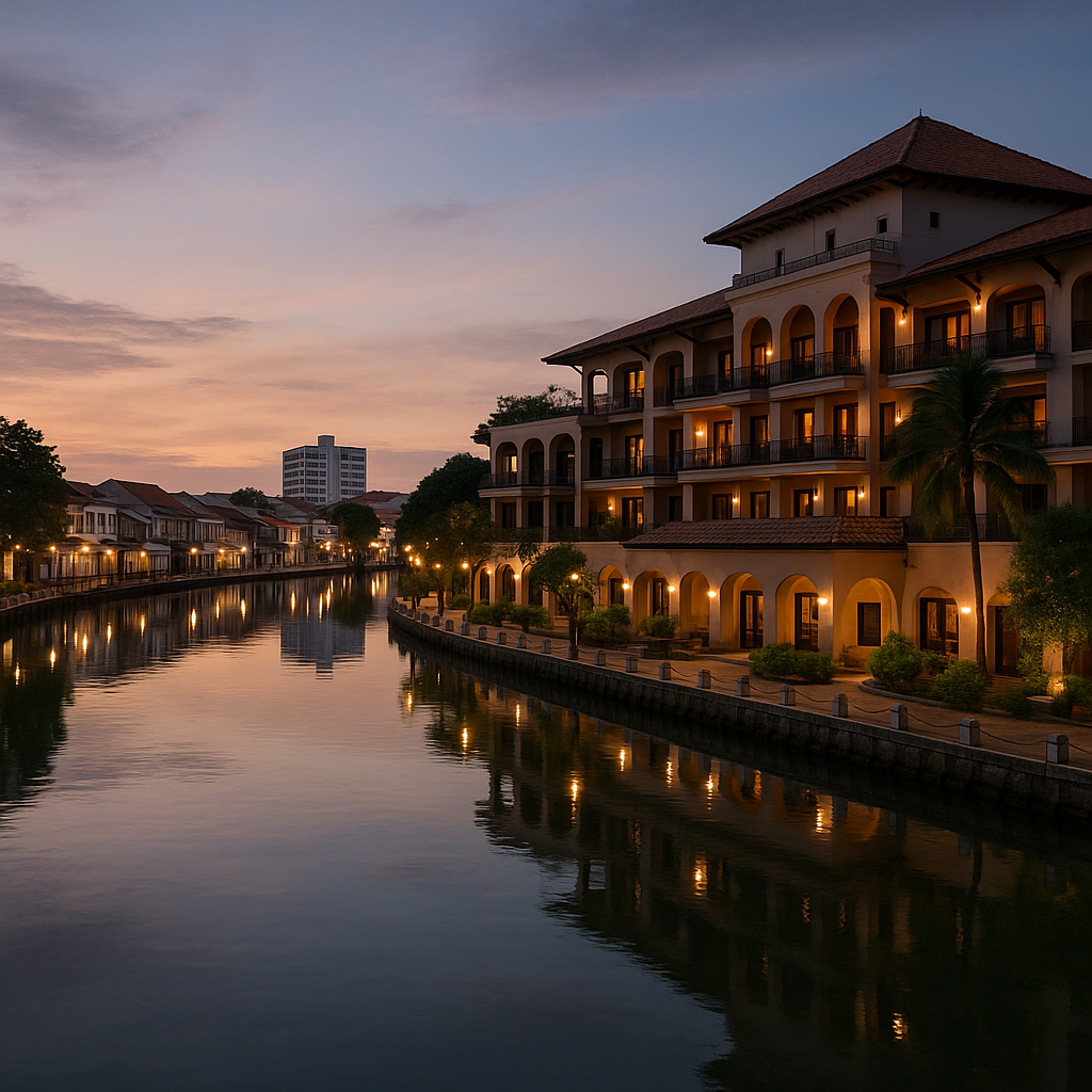 malacca magic: finding your perfect home base in malaysia's historic heart Tranquil Malacca River view at dusk