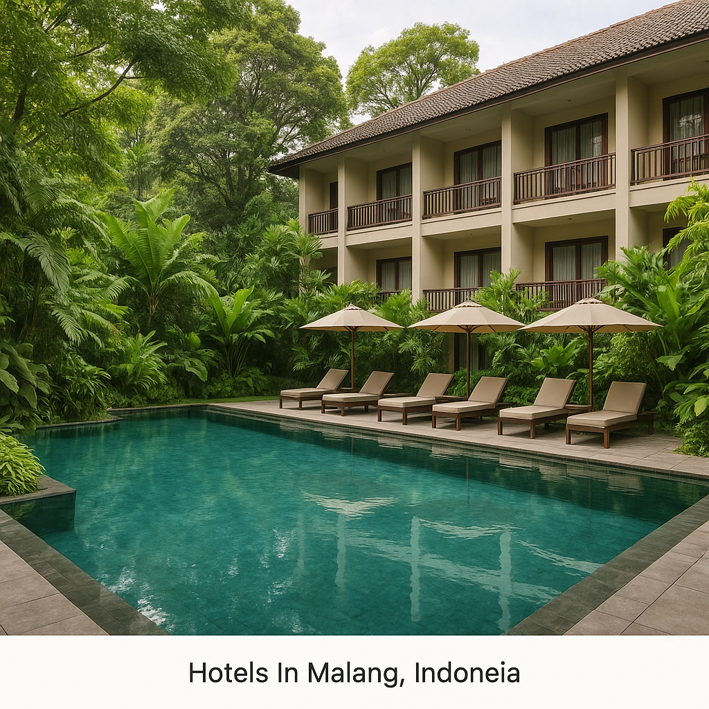 malang magic: finding your perfect home base in java's coolest city Tranquil hotel pool surrounded by lush greenery