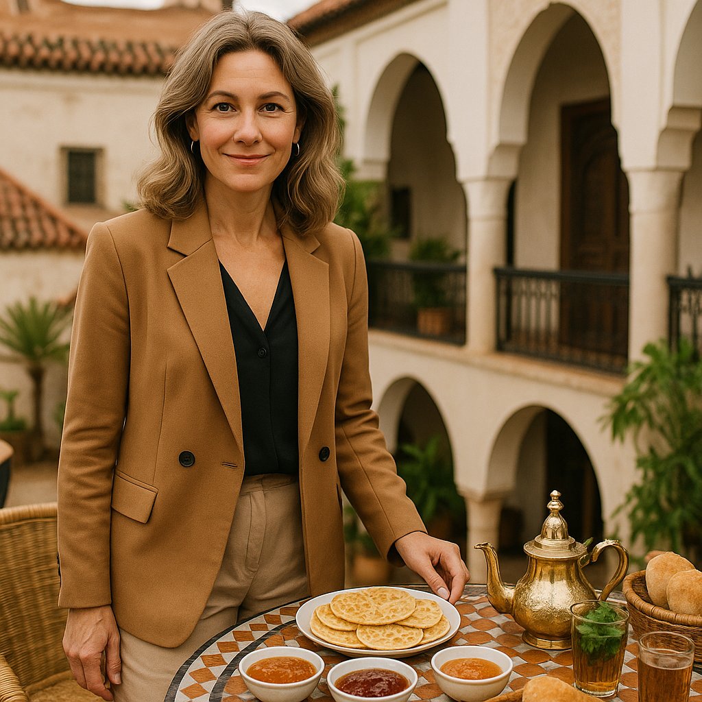finding your perfect stay: a real take on marrakech hotels Traditional Moroccan breakfast spread with pancakes, jams, and mint tea