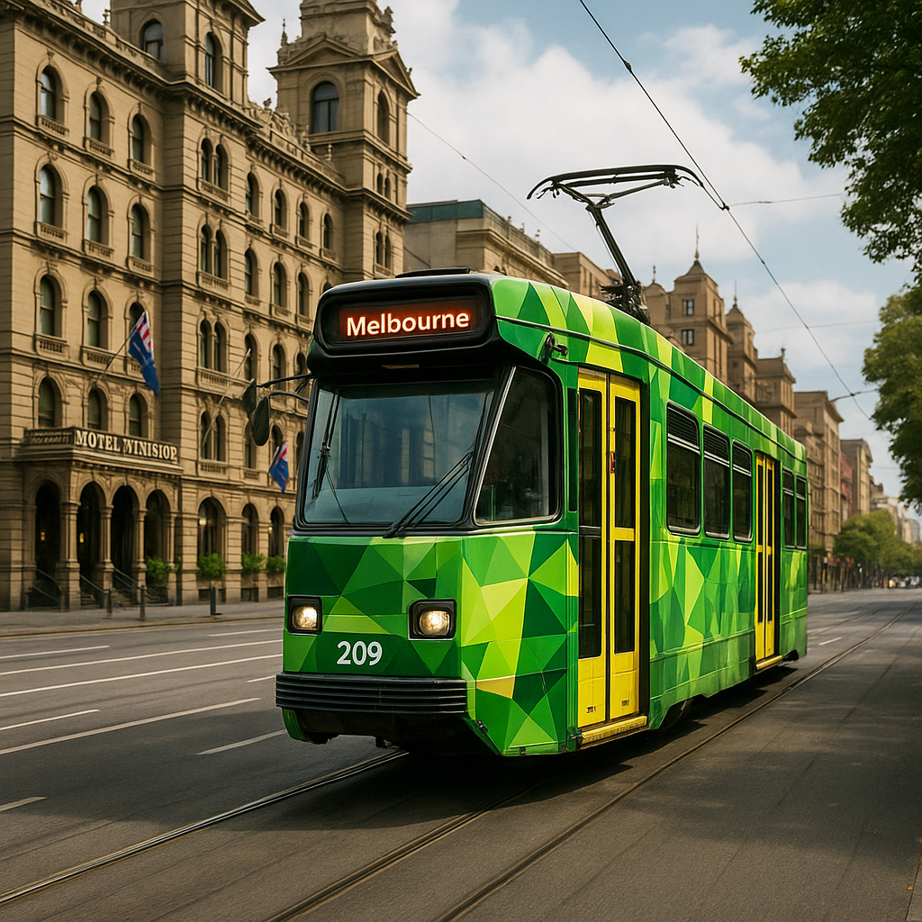 melbourne unpacked: finding your perfect hotel vibe in australia's coolest city Colorful Melbourne tram moving through city street