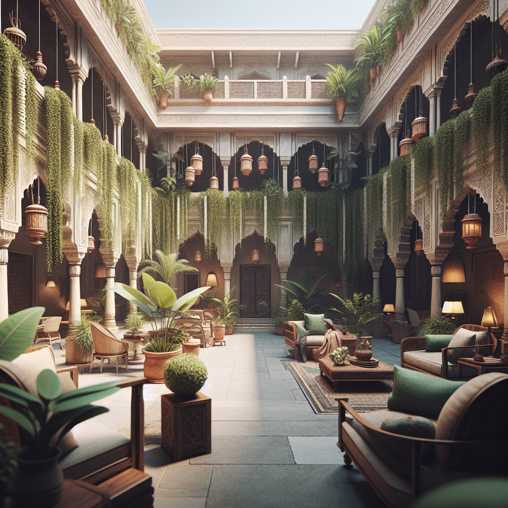 finding your perfect nest: a real take on delhi & ncr hotels Boutique hotel courtyard in Delhi with hanging plants