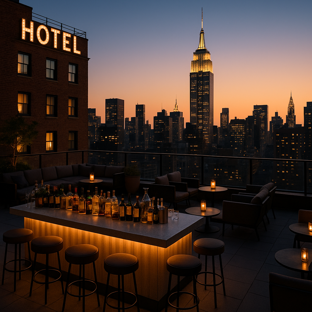 new york city hotels: surviving the concrete jungle without losing your mind (or wallet) Rooftop Bar Skyline