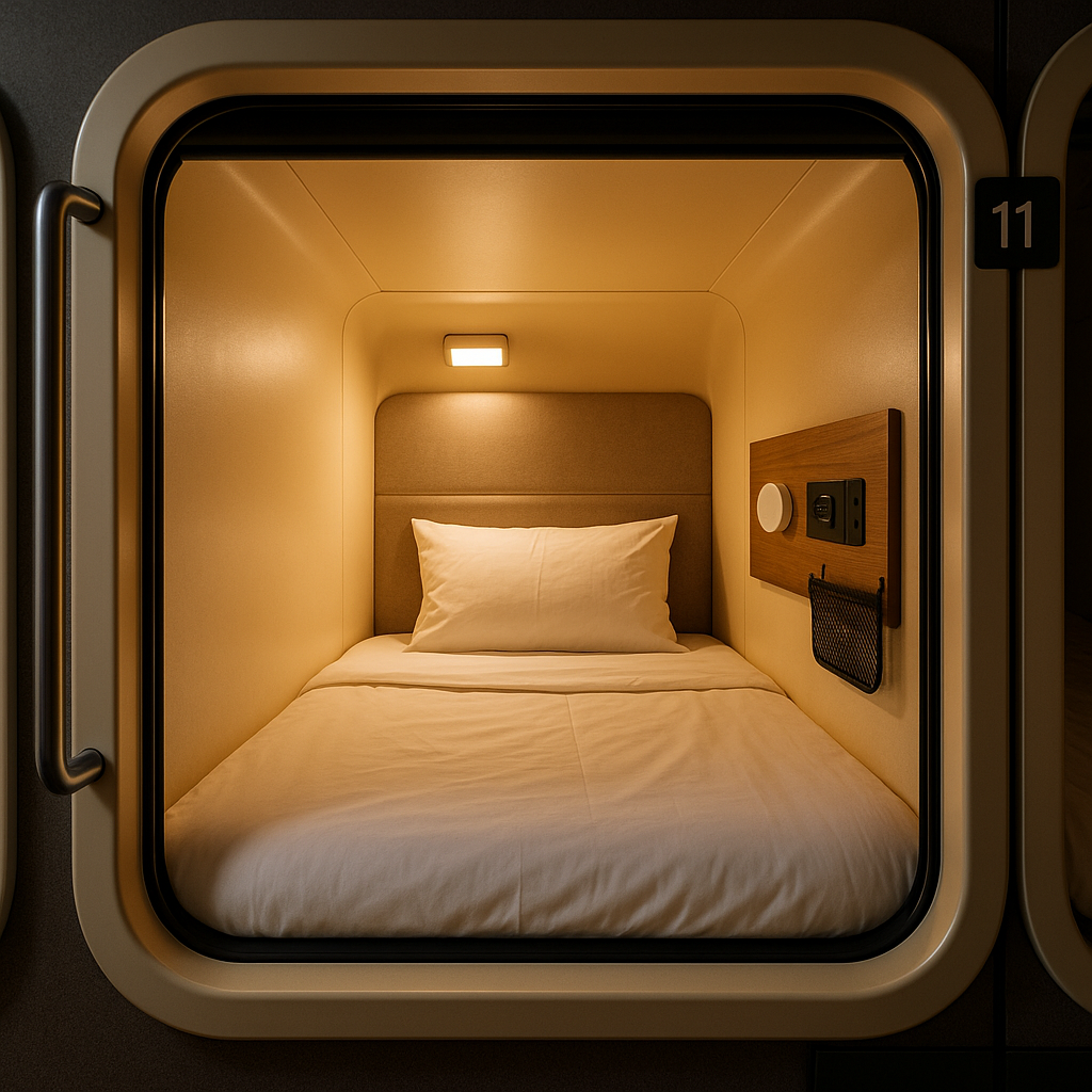 osaka unpacked: finding your perfect hotel match in japan's kitchen Cozy capsule hotel pod interior in Osaka