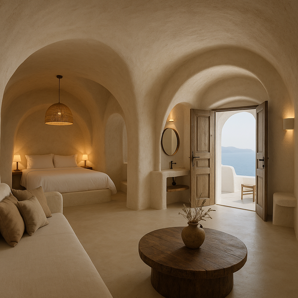 santorini stays: finding your perfect cliffside nest in the aegean Cave Suite Interior