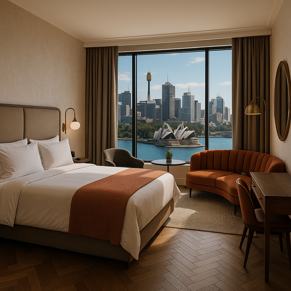 finding your perfect sydney sleep: hotels that feel like home (or a fancy escape!) Chic boutique hotel room with city view in Sydney