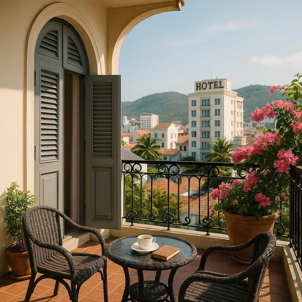 my unfiltered take on vung tau hotels: sand, sea views & secret gems Cozy balcony at a Vung Tau boutique hotel