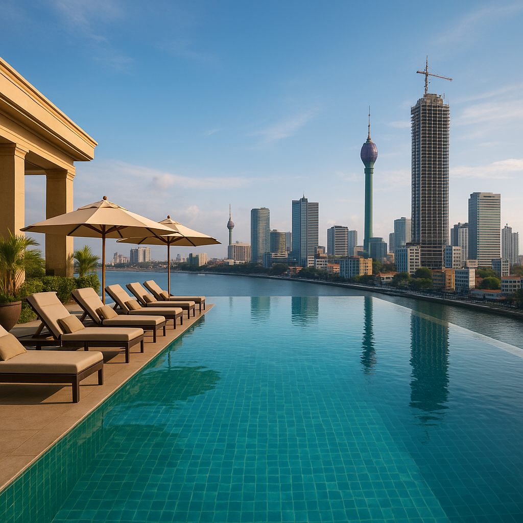 finding your perfect colombo crash pad: a real talk guide to sri lanka's city stays Luxury hotel pool overlooking Colombo skyline