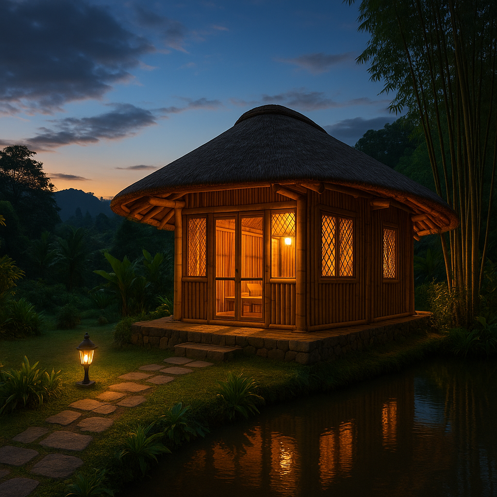 chasing cool breezes: my honest take on puncak hotels Bamboo Cottage at Dusk